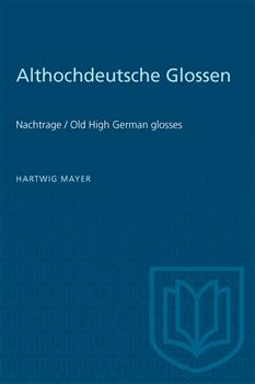 Althochdeutsche Glossen: Nachtrage / Old High German glosses