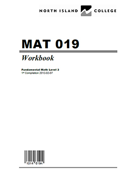 MAT 019 - WORKBOOK